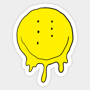 Drippy Six-Eyed Smiley Face Sticker